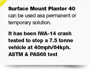 Surface Mount Planters 40 Permanent or Temporary
